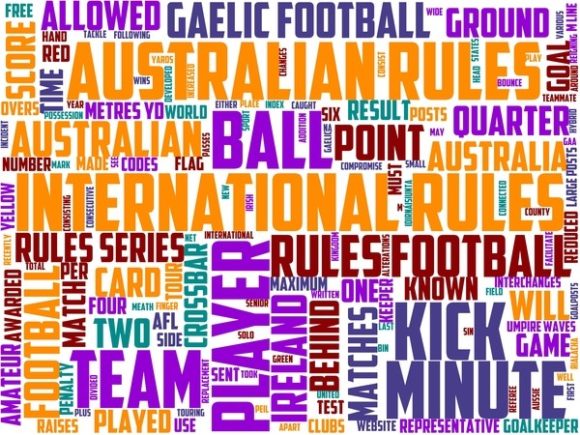 International Rules Football Wordart Tum