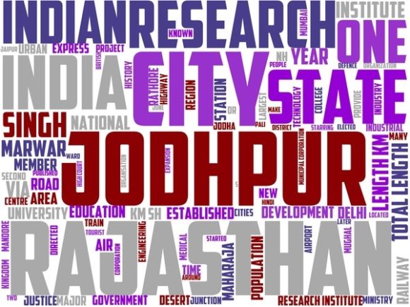 Jodhpur Wordart Tie Dye: A Hand-Drawn Wordcloud for Thoughtful Design Applications
