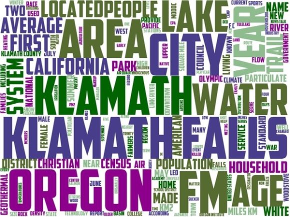 Klamath Falls Wordart Crafting